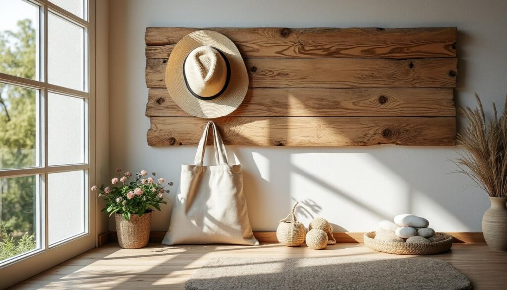 Créer une ambiance naturelle dans la maison avec une patère murale en bois