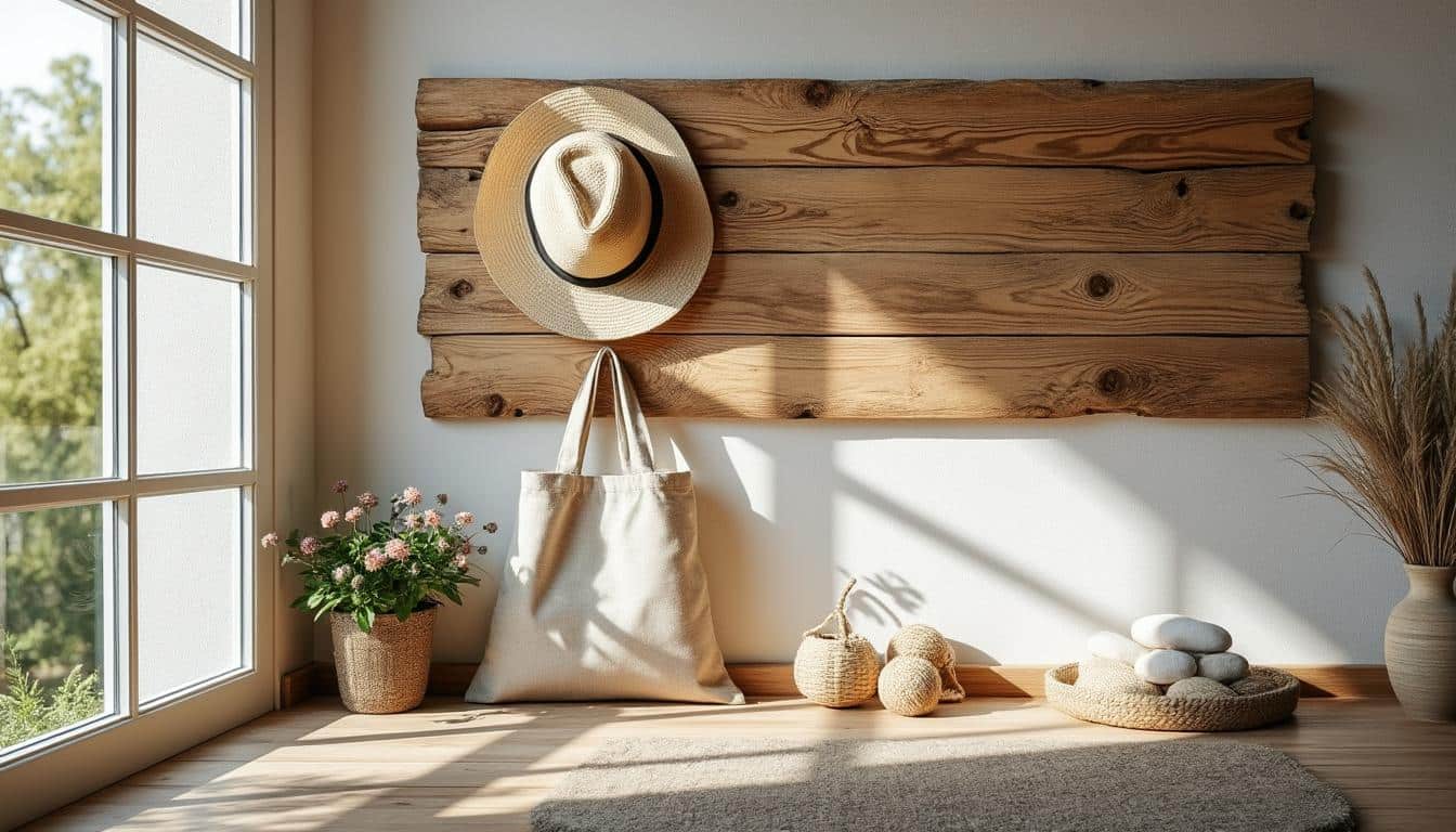 Créer une ambiance naturelle dans la maison avec une patère murale en bois