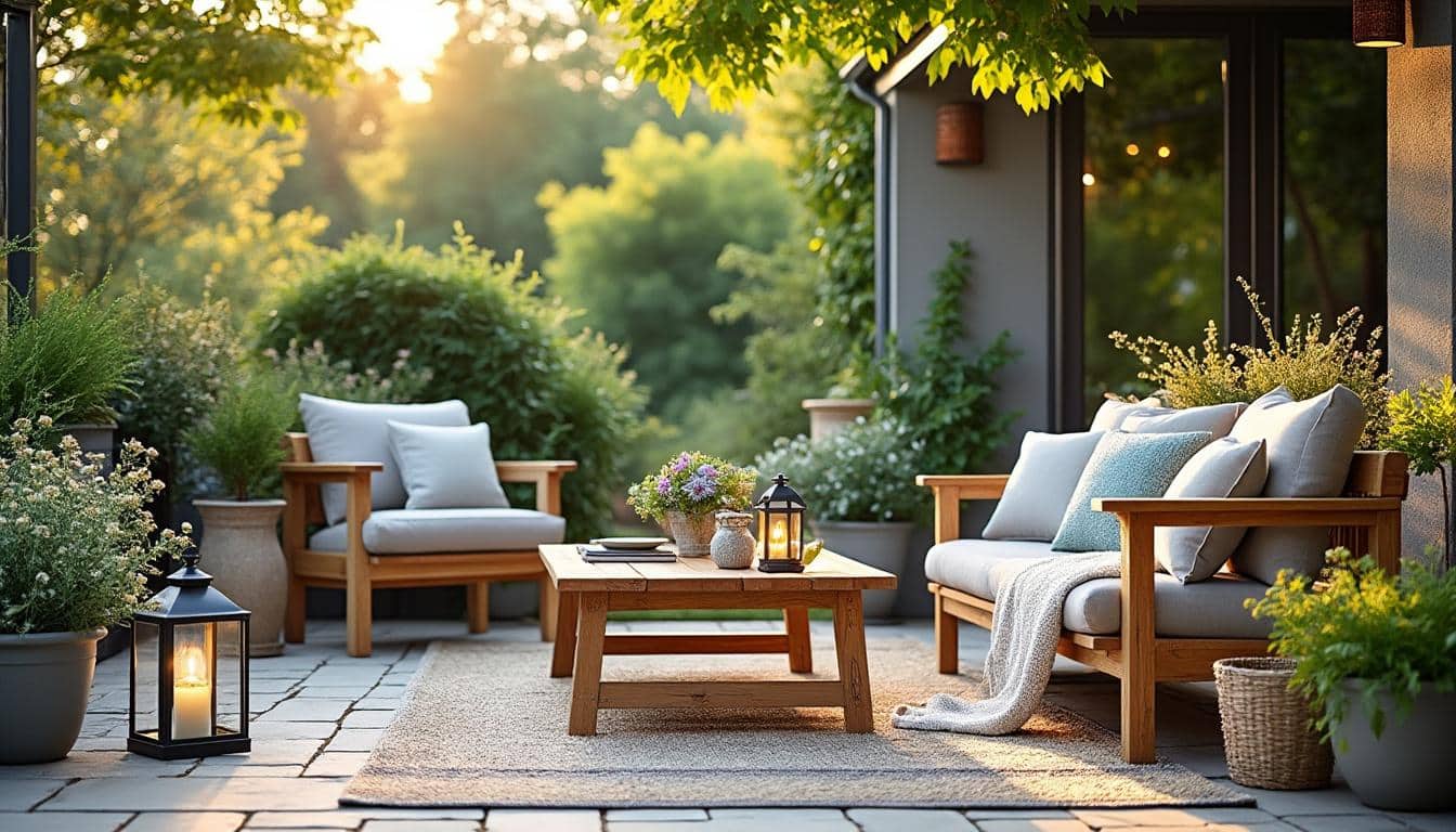 Idées d'aménagement et de décoration pour une terrasse en pavé