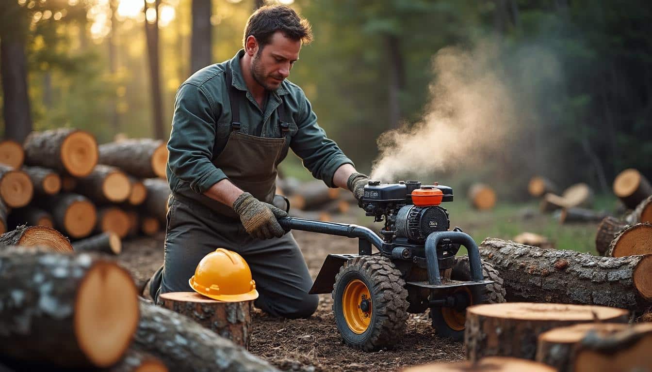Illustration: Les avantages à disposer d’une scie à bûches thermique et ses limites