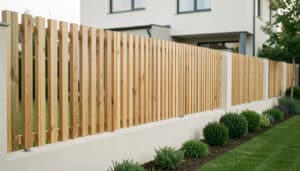 Clôture verticale en bois sur muret : bien la choisir